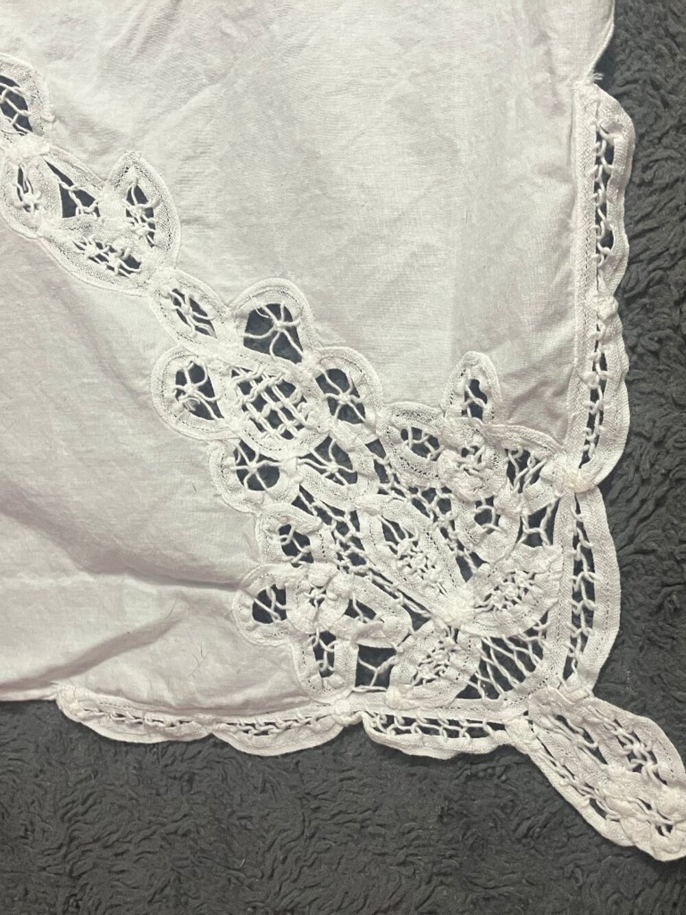 Vintage Battenburg Lace Cotton Large Tablecloth - Picture 5 of 11